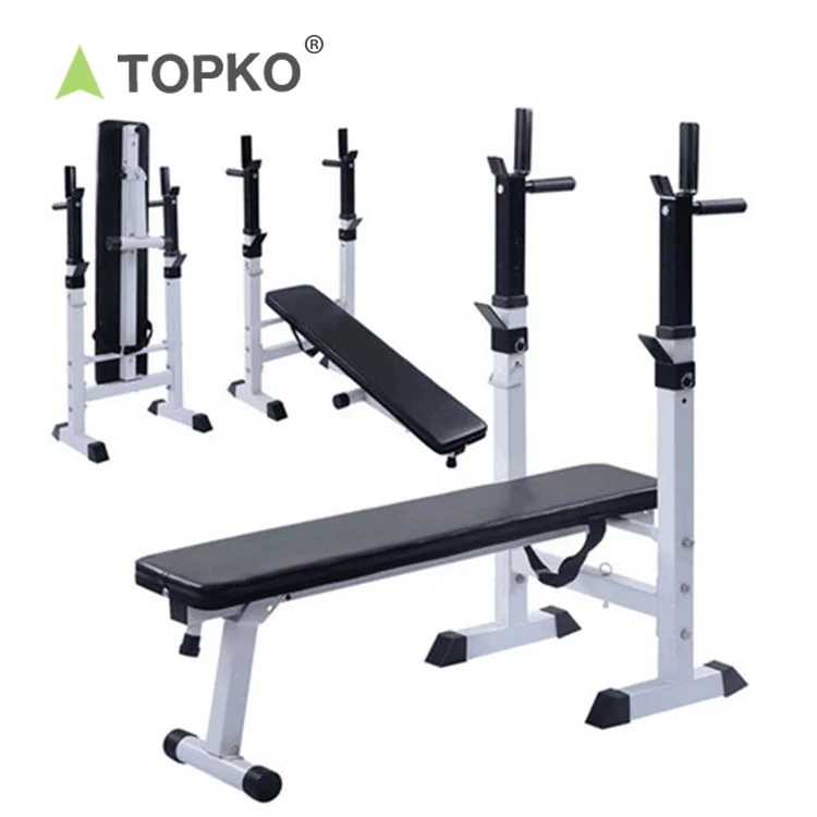 

TOPKO gym fitness equipment foldable adjustable weight lifting press barbell bench, Black