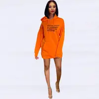 

new season fashion letter printing women long style hoodies casual sexy dress