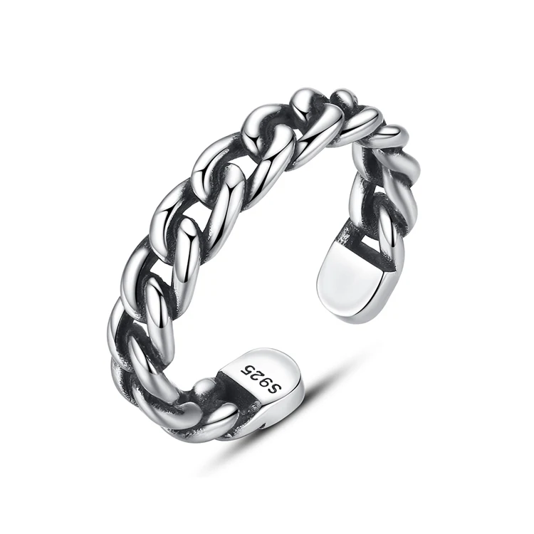 

Factory Direct Supply New Product Retro S925 Silver Couple Ring, Silver color