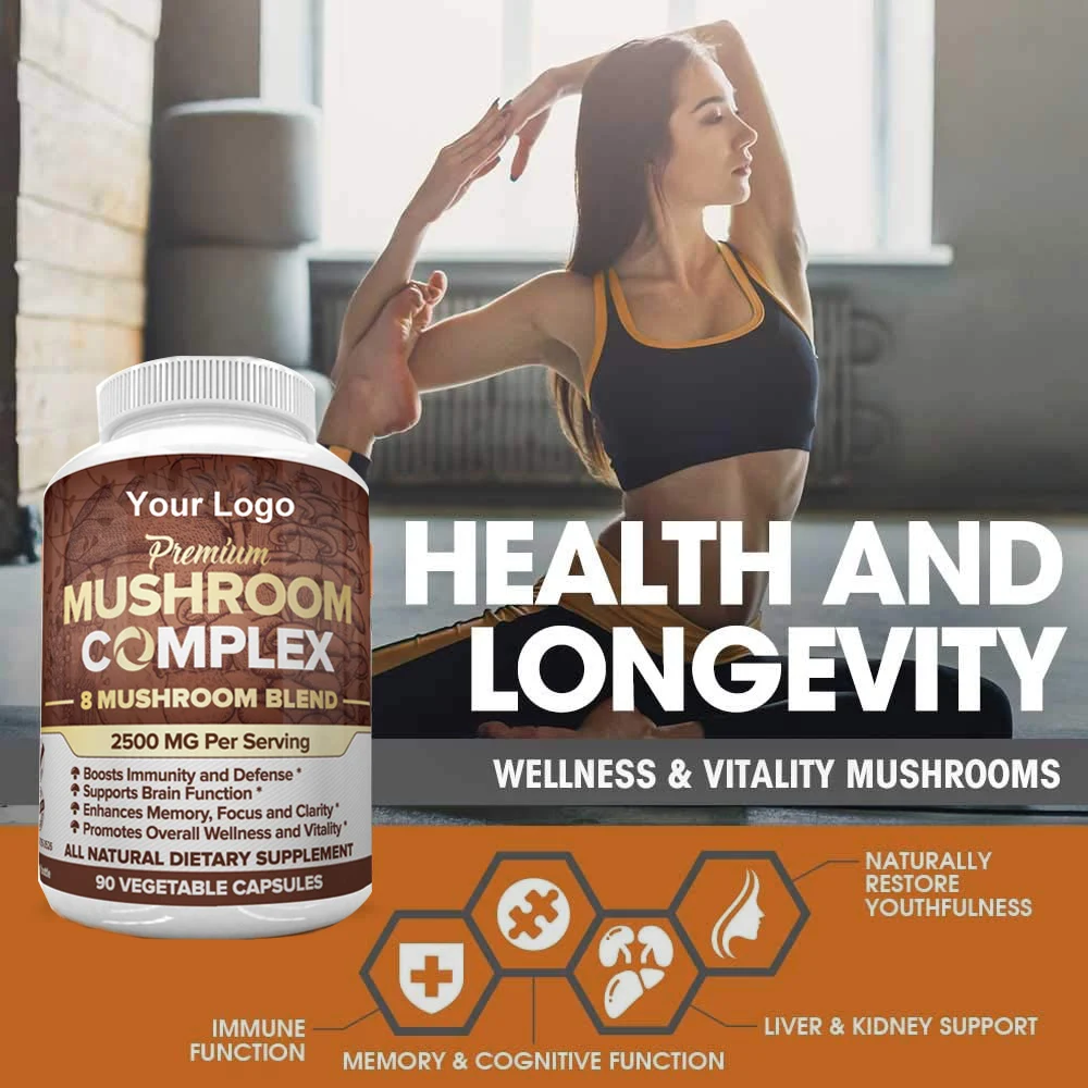 Organic Mushrooms Nutrivein Mushroom Supplement 2500mg Immune System