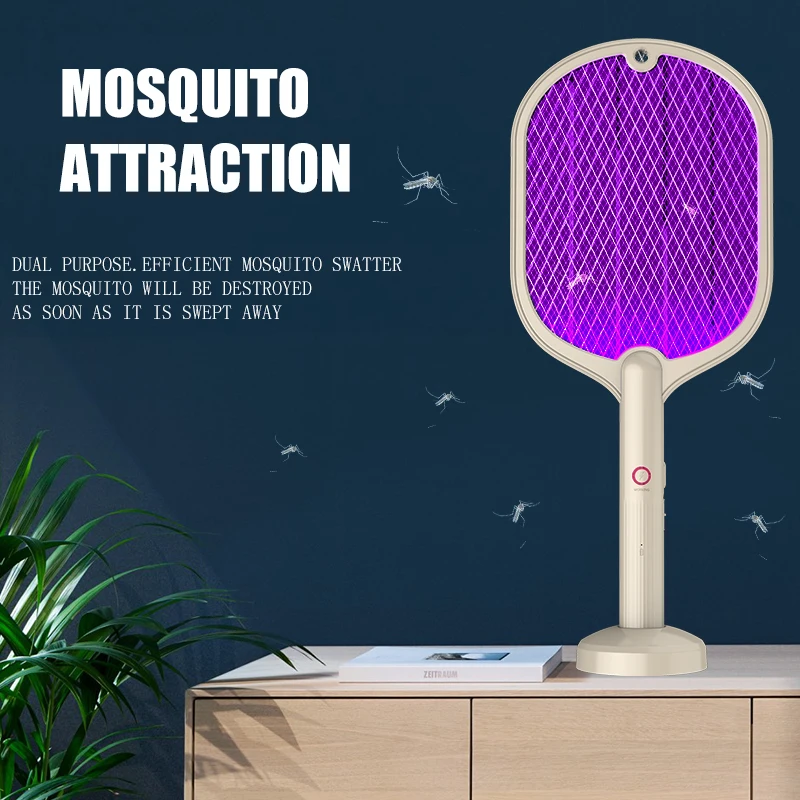 

EBEZ CE EMC Wholesale Price Hot Electric Led Mosquito Fly Killer Racket USB Rechargeable 2 in 1 Mosquito Swatter