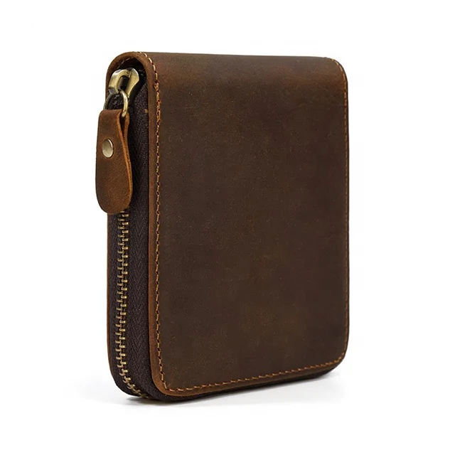 

Wholesale Custom Logo Vintage Crazy Horse Leather Purse Wallets For Men