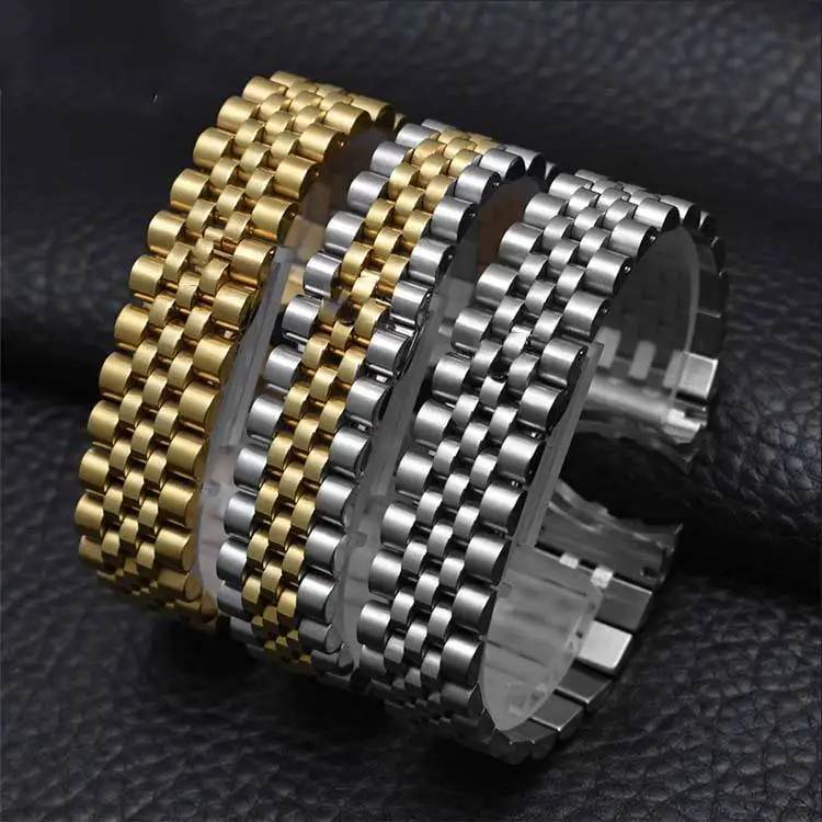 

Luxury Custom Style Brushed Stainless Steel Bracelet Curved Flat Ends Watch Strap 20mm Suitable for Different types Watch