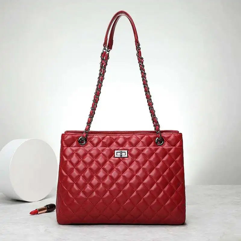 

Top Grade Ladies Shoulder Bag Diamond Chain Crossbody Bag Handbag Large Capacity messenger handbags pu leather, Choice
