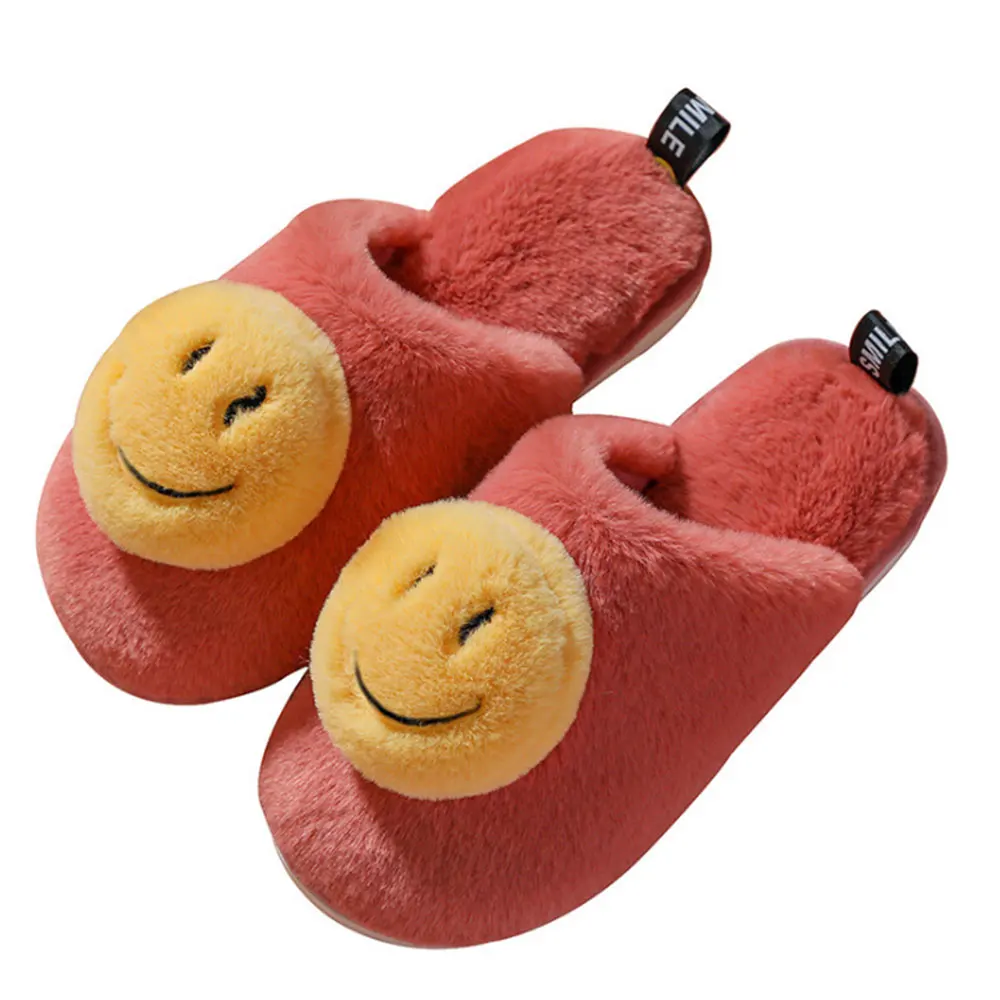 

High Quality Winter 2020 Smile Slippers Indoor Home Non-slip Cotton Slippers For Woman