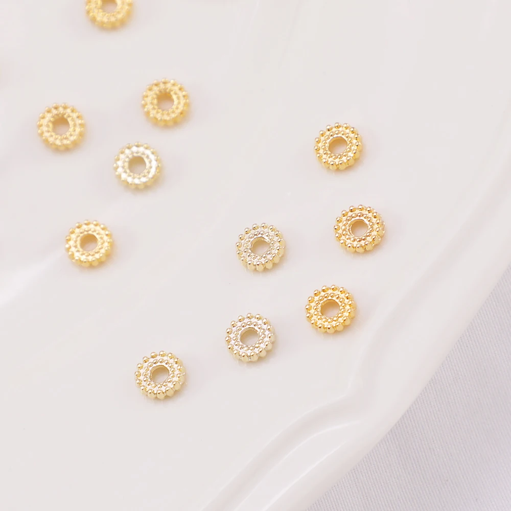 

18K glod plated bulk bead for jewelry making 6mm spacer beads for bracelets alloy bead spacers