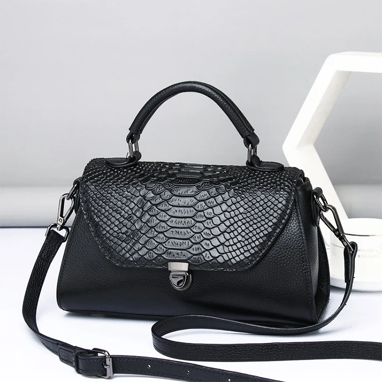 

EMGL092 Wholesale crocodile pattern cowhide crossbody shoulder bag custom women's handbags genuine leather ladies bags