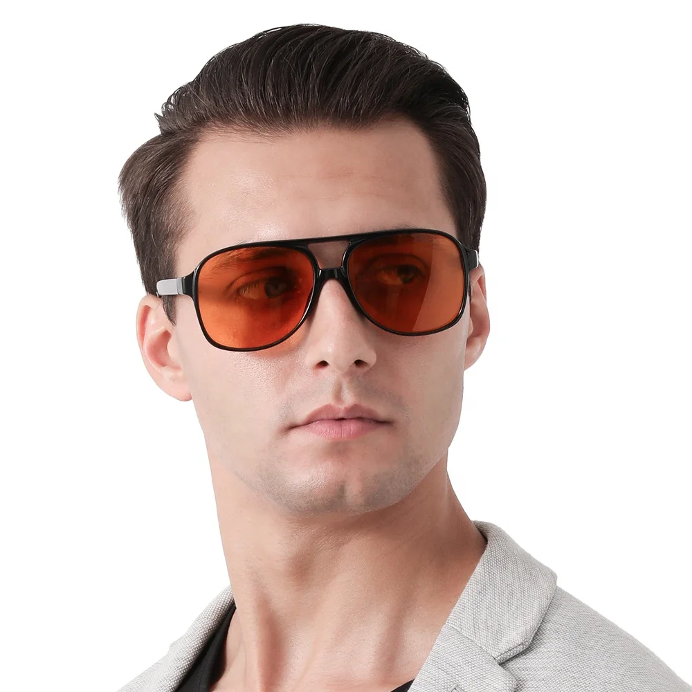 

HongKang Plastic Frame High Quality Men Shades Square Driving Night Vision Polycarbonate Sunglasses UV400