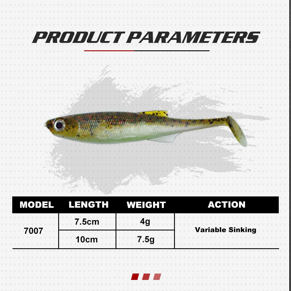 Hunthouse Wholesale Fishing Soft Plastic Lures Sinking Swimbait 7.5cm