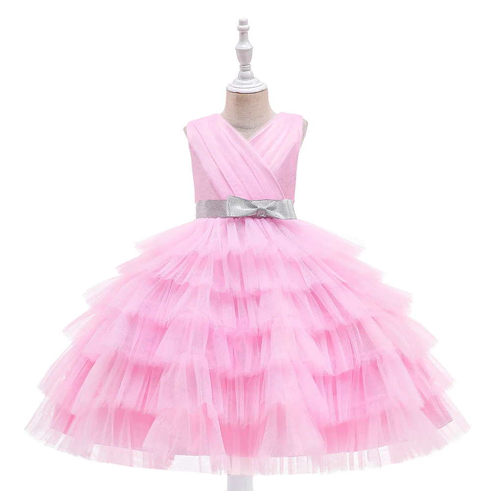 

MQATZ 3years Children Flower Girl Pink Kids Wedding Piano Performance Ball Gown