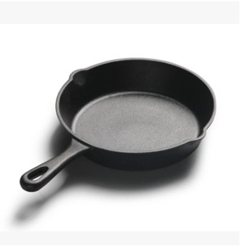 

Cast Iron Pan Professional Manufacturers BBQ Frying Pan for Outdoor Camping, Black
