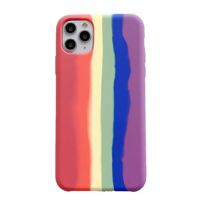 

2020 Soft Rainbow Silicone Phone Case Mobile Cover Case For IPhone 12 Pro Max, Customized designs