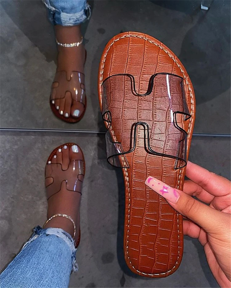 

Hot Sale Style Women's Shoes Summer Beach Sandals Ladies Flat Slippers