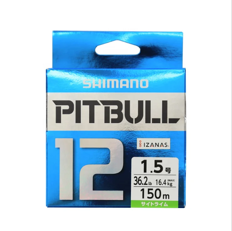 

Original SHIMANO Fishing Line PITBULL 150M X12 PE Braided Fishing Lines Green made in Japan high strength and Soft
