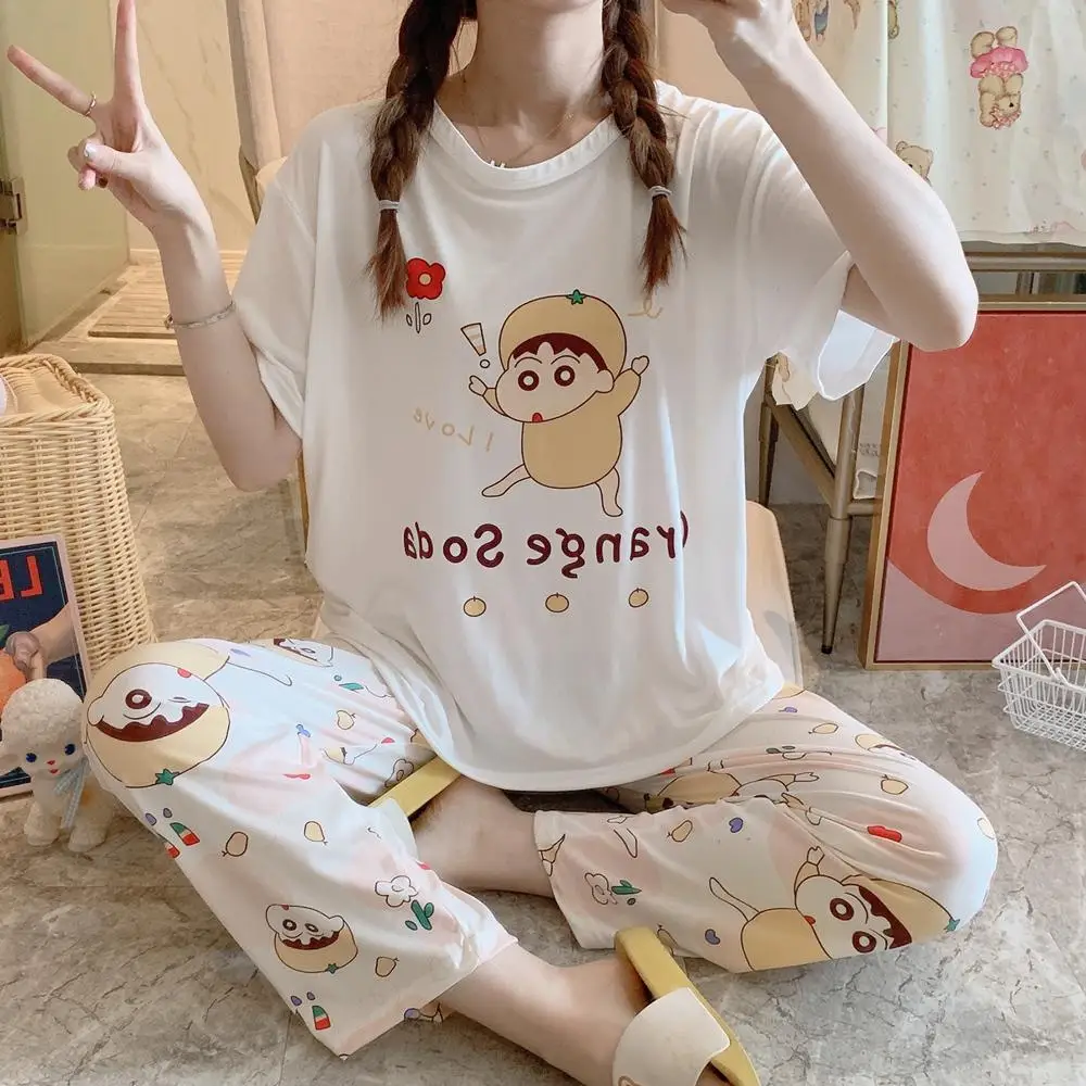 

Pijama Manga Corta Short Sleeve Printed Patterned Cute Summer Pajamas Pijamas Mujer Pyjama