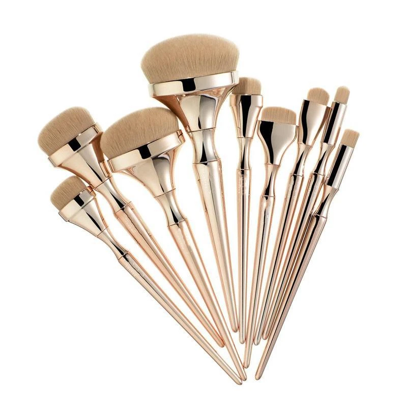 

9 pcs/set Synthetic Hair Eyeshadow foundation brush Makeup Brush Set, Gold