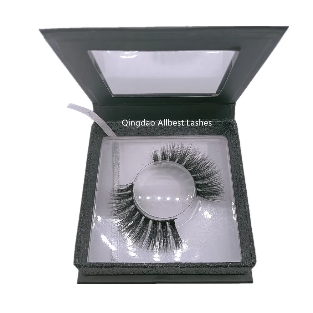 

Custom logo luxury lash box square black lash storage box empty lashes box vendor