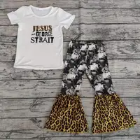 

2020 New Fashion Children Baby Girl Summer Clothes Short Sleeve Bell Bottom Outfit Stylish Kids Girls Boutique Clothing Set