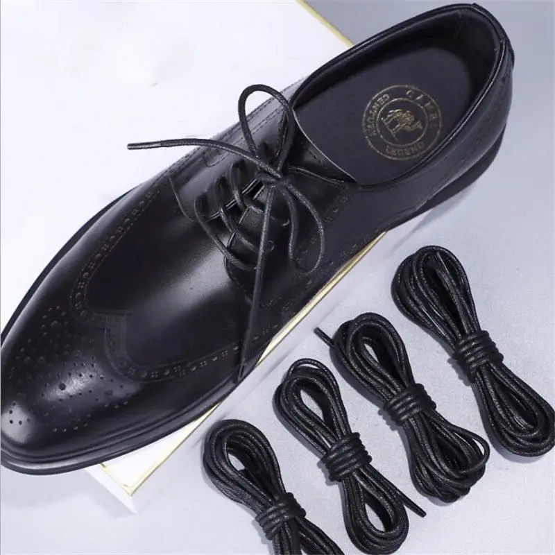 

1Pair Waxed Cotton Round Shoe laces Leather Waterproof ShoeLaces Men Martin Boots Shoelace Shoestring Length 100cm