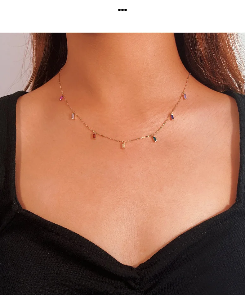 

S925 Silver zircon jewelry Light luxury lady clavicle chain necklace fashion 18 k gold plating necklace women