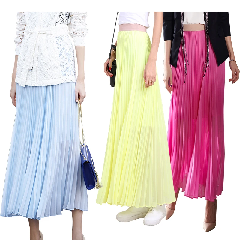 

C088 Spring Summer Fall High Quality Fashion New Elegant Sunray Pleat Casual Girls Women Skirts