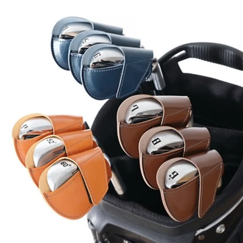 

Golf Iron Head Cover PU Leather Golf Club Cover Protective Headcover With Magic Tape Iron Cover Golf Accessories