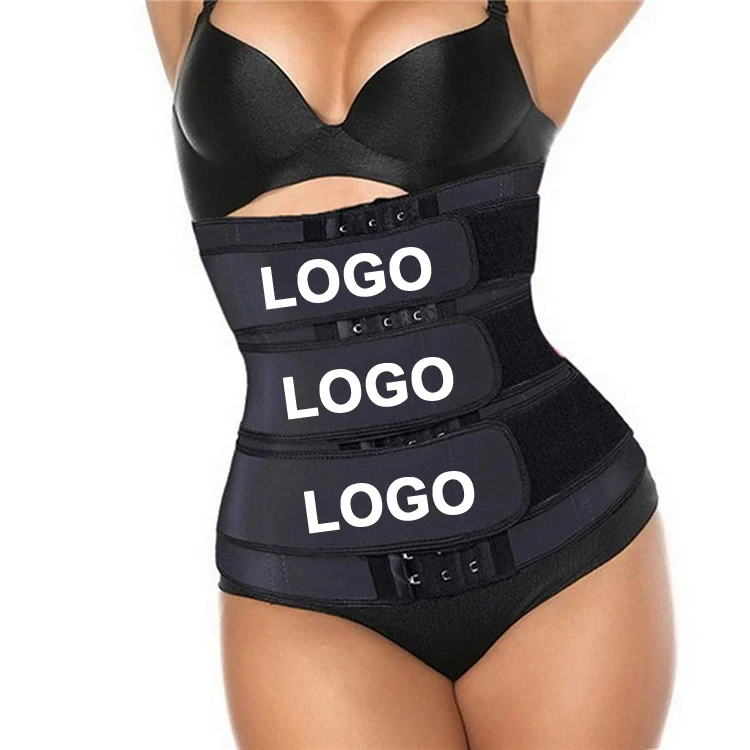 

3 Row Hooks 3 Strapes Triple Coverage Open Bust Three Strap Corset Waist Trainer For Women, Red, black,grey