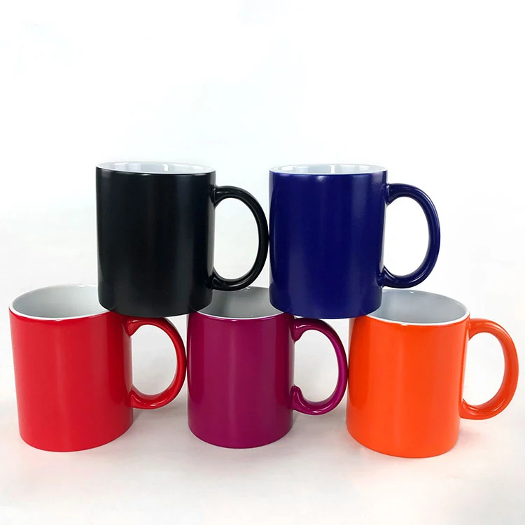 

Sublimation Custom  Glossy Magic Color Changing Cup, Black,orange,blue,red,purple