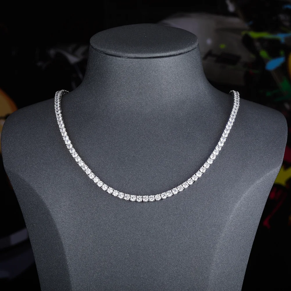Hip Hop Jewelry Collection: Iced Out Gold Plated Tennis Chain Set with 3mm 4mm 5mm White Gold AAA CZ