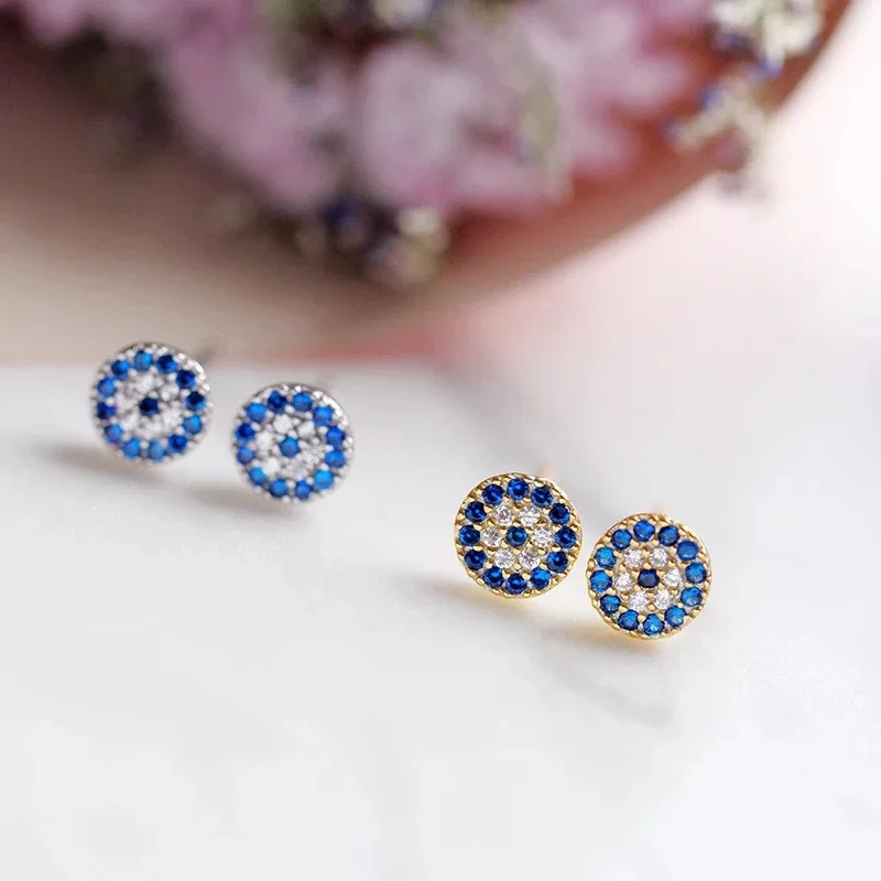 

Hot Style Simple Fashion Round Flower Micro Pave zircon Stud Earring Jewelry For Women