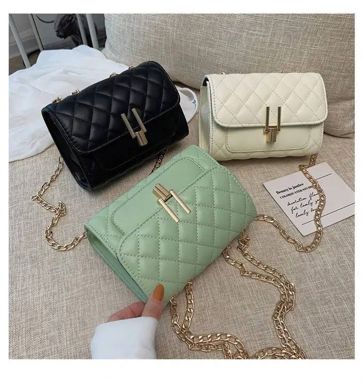 

2021 ladies cheap chain purse popular purses female handbags in bulk, White,black,green