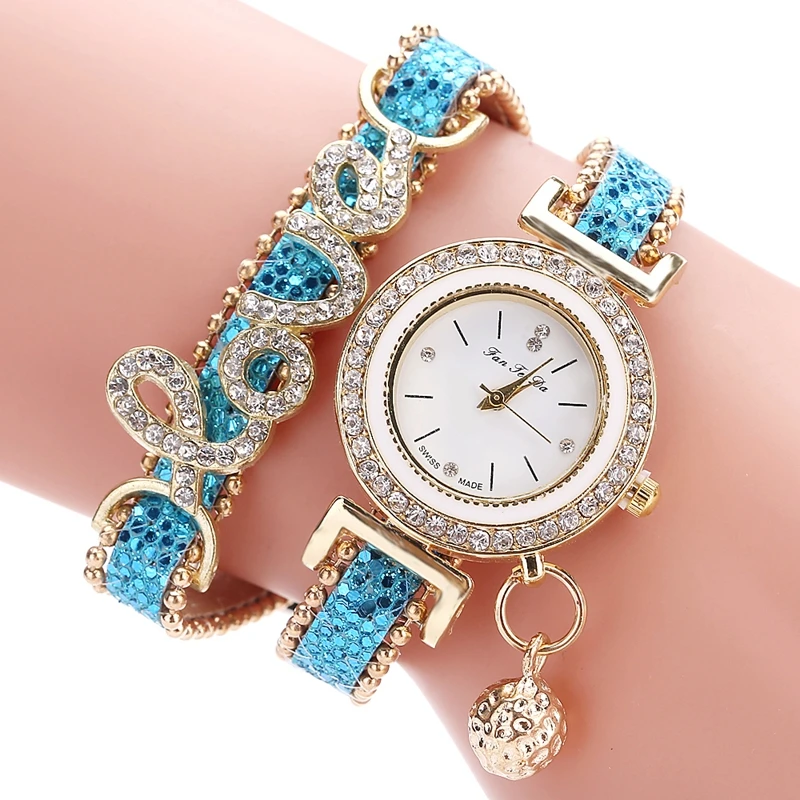 

Ladies Entangled Circle Watch Jewelry Rhinestone Pendant Wristwatches Women Dress Bracelet Vintage Quartz Watches Timepiece