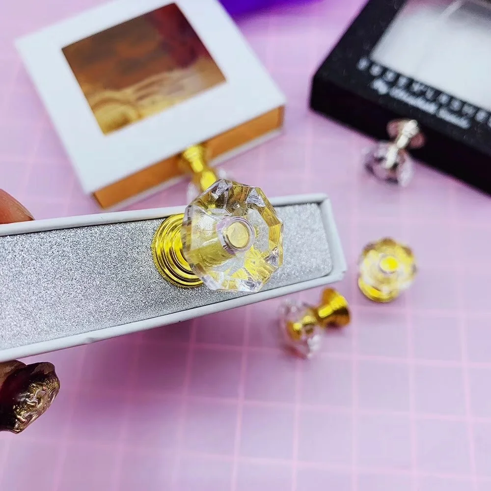 

crystal handle empty false mink eyelash packaging box custom