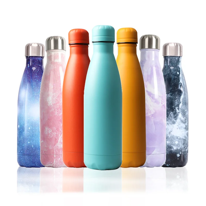 

Custom 500ml Stainless Steel Double Wall Insulated Sport Travel Cola Bottle Vacuum Flask, Yellow, green, blue, green, black,pink