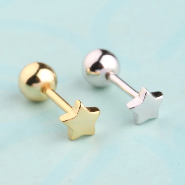 Mirror Polishing Fast Dispatch  LOW MOQ  S925 Silver Star Tragus Earrings