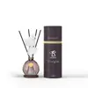 150ml Violet Round Shape Glass Bottle Ceramic Flower Aroma Reed Diffuser
