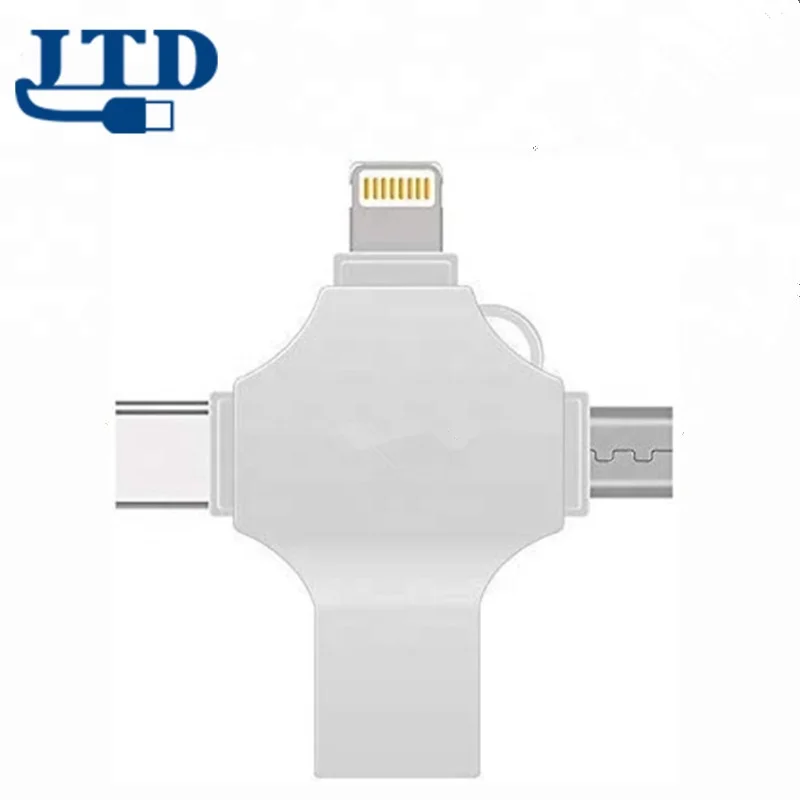 

Flash Drive 4 in 1 USB 3.0 OTG Multifunctional U Disk for iPhone Ipad Samsung Phones Computer Mac External Memory Storage