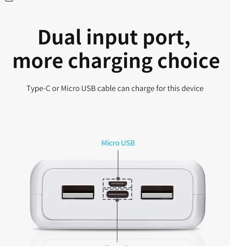 KIVEE Mobile Power Bank 20000mAh portable charger external Battery 20000 mAH power banks - ANKUX.COM
