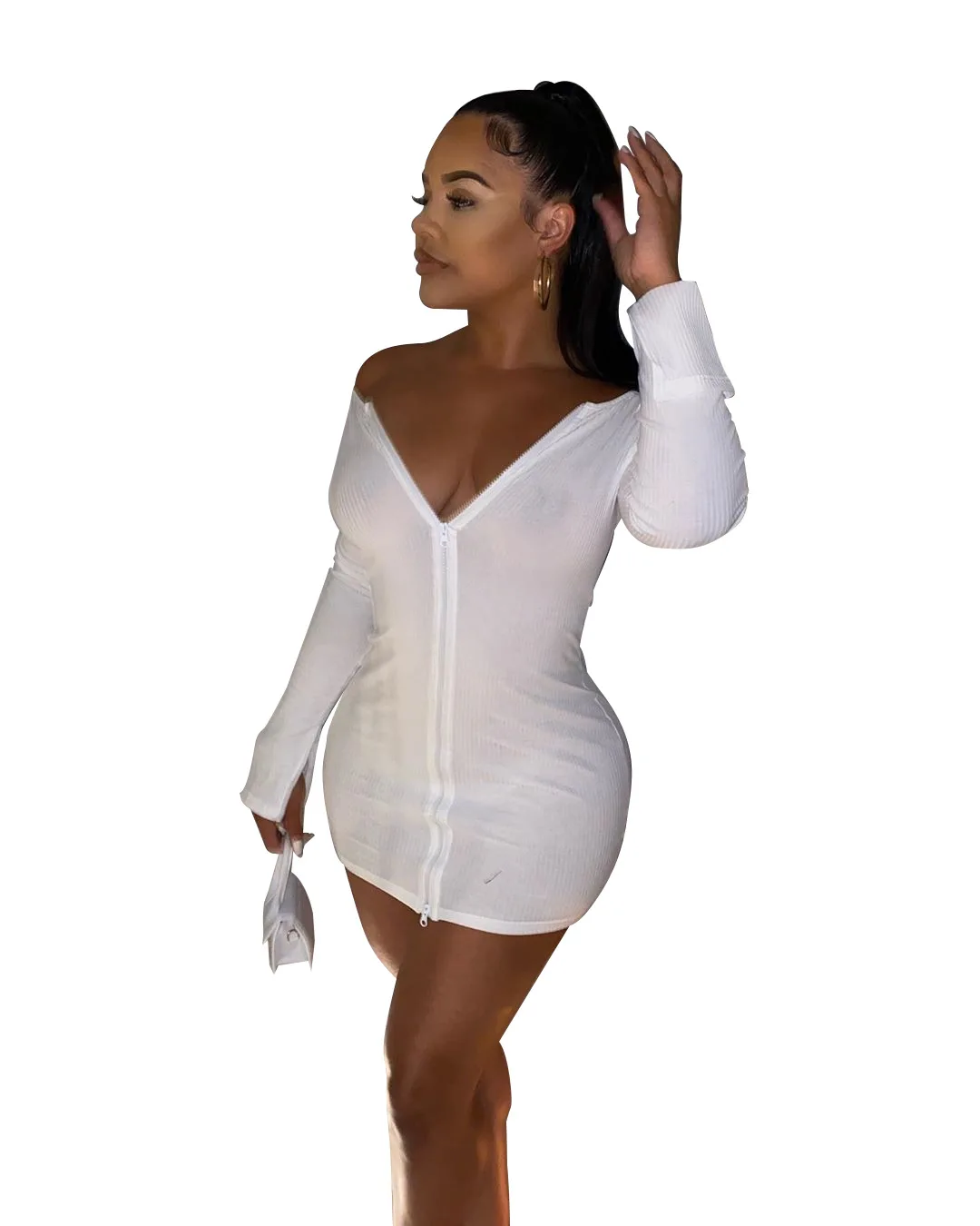 

2021 European and American fashion trend solid color Tight Sexy Dress