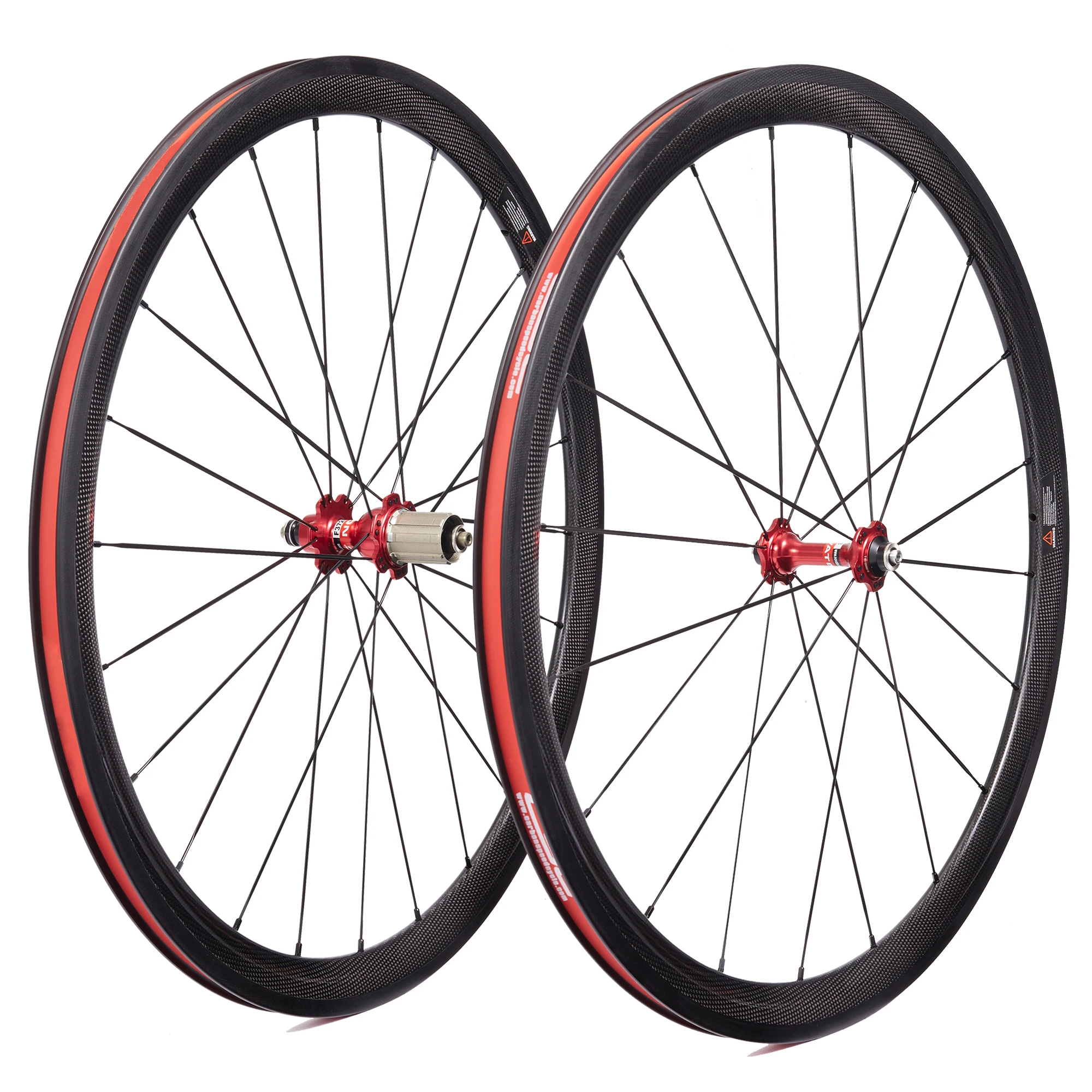 700c 全碳公路自行车碳轮开口胎 38毫米深度 25毫米宽度碳轮组与