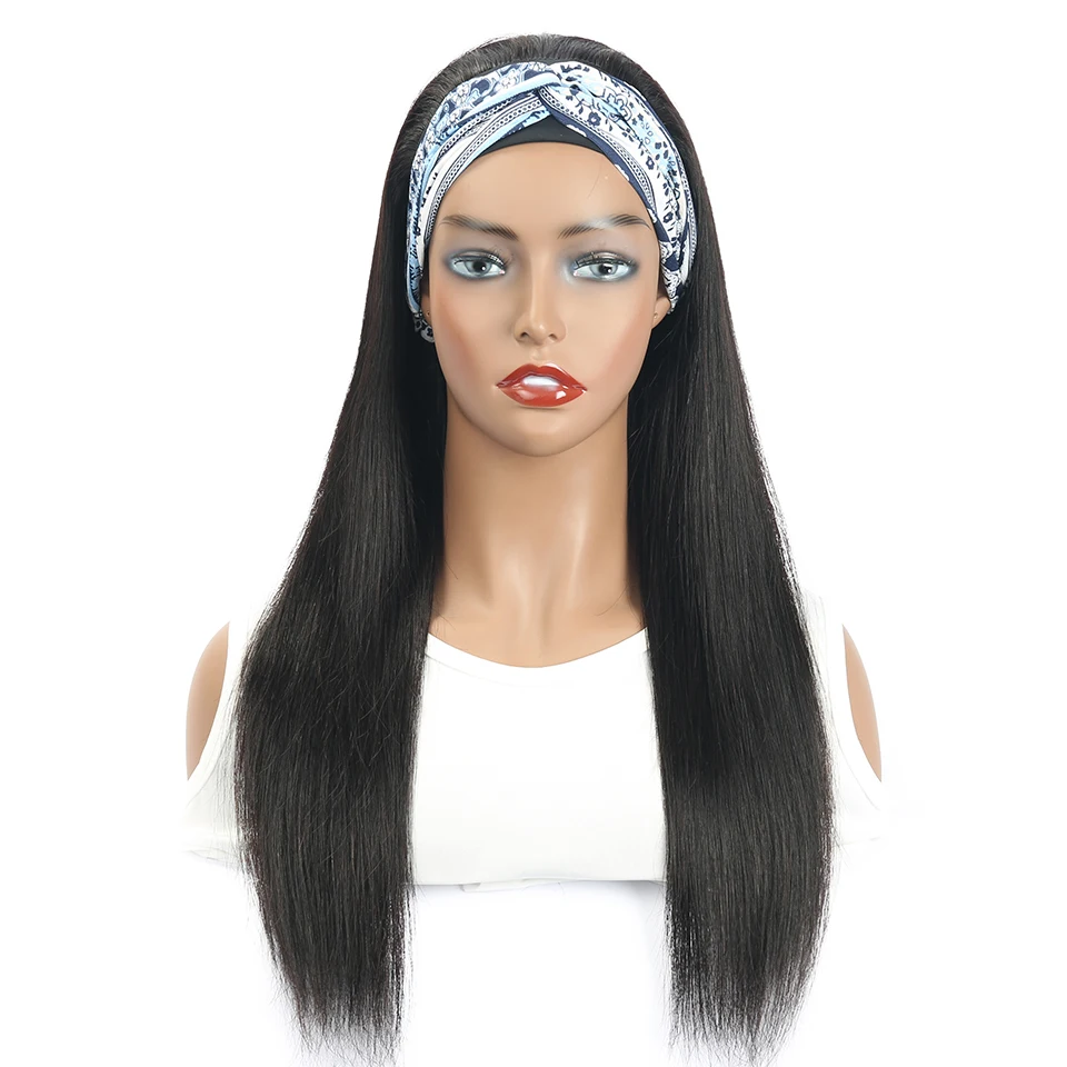 

8A cheap 100% remy human hair brazilian straight headband wig for black woman