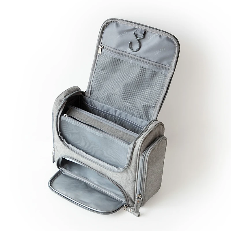 

Pure Color Mutil Compartments Hanging Toiletry Bag Makeup Organizer
