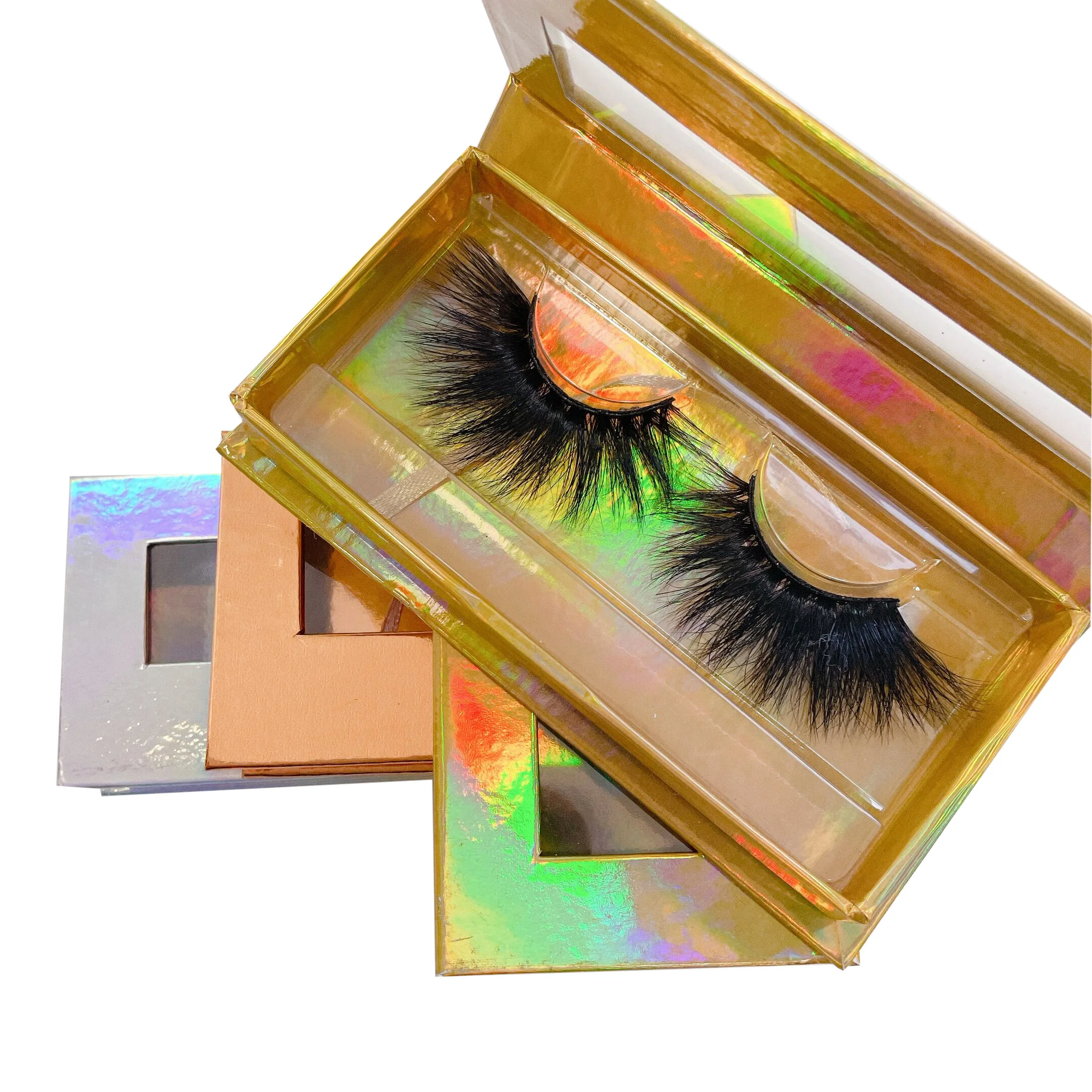 

2021 new arrivals Wholesale Eyelash Real Mink Eyelashes 3d 5d 6d 25mm Lashes, Black