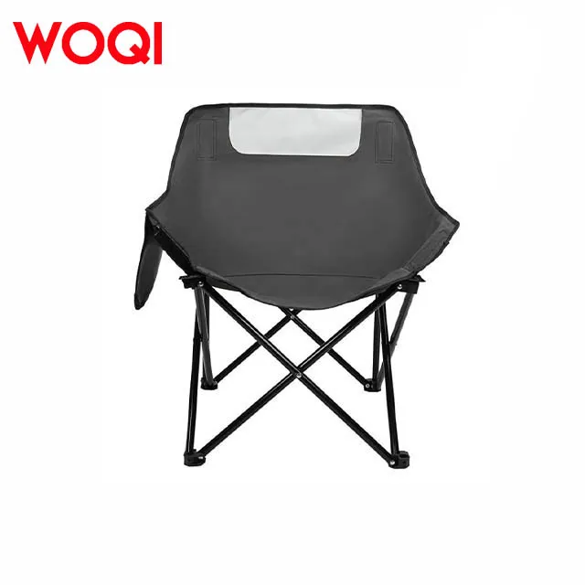WOQI Modern Foldable Moon Chair for Outdoor Camping Iron Picnic Chair With Carrying Bag for Garden Use