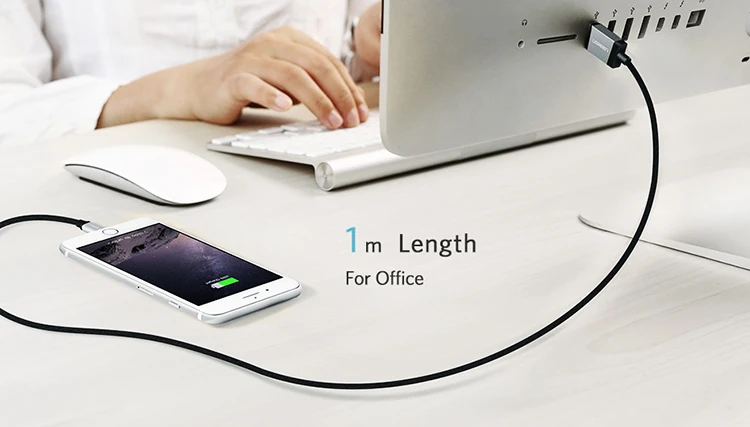 Original USB A 2.0 to 8Pin Data Cable with Nylon Braid 2.4A Fast Charging Cable for Iphone - ANKUX.COM