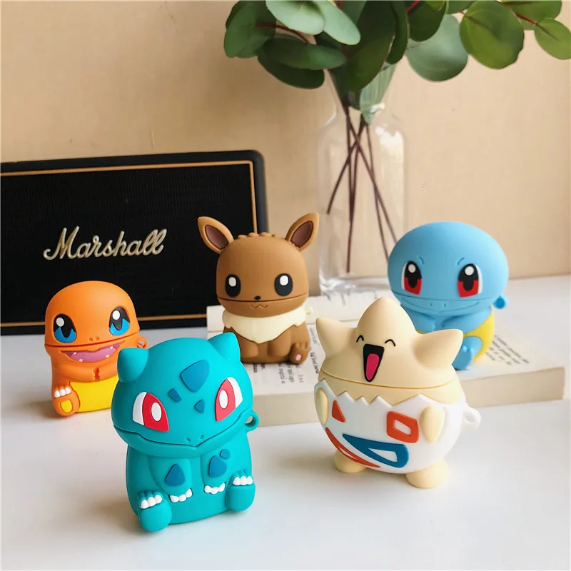 

Cute Cartoon 3D Silicone Earphone Case For AirPods 1 2 Pocket Monster Cover Case Wireless Headset Cover