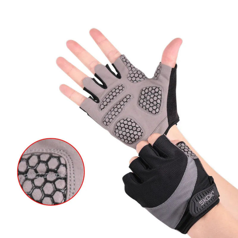 

Half finger Elastic Fitness Gym Gloves Silicone Anti-slip Breathable BodyBuilding Workout Crossfit Gloves, 1 color can be choose