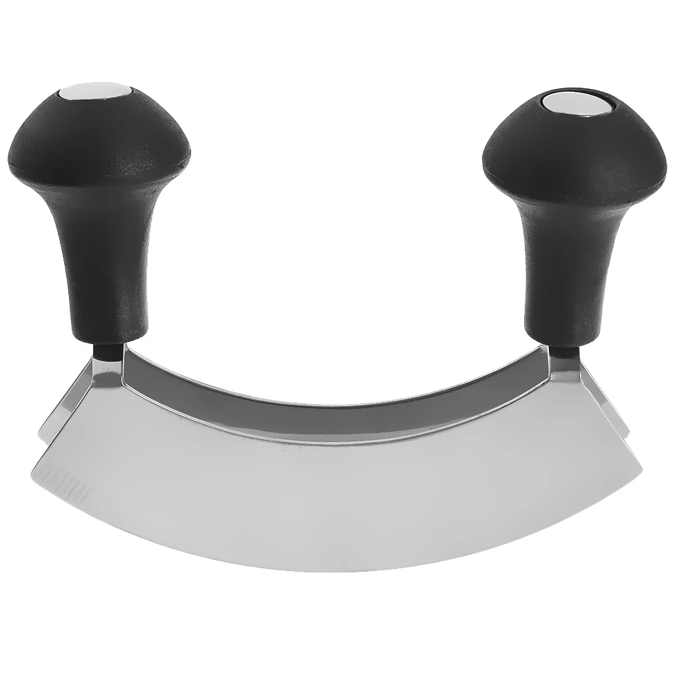 

5'' Steel Stainless Herb Cheese Double-blade Rocking Chopper Knife with PP Handle Suitable for Cutting Cheese