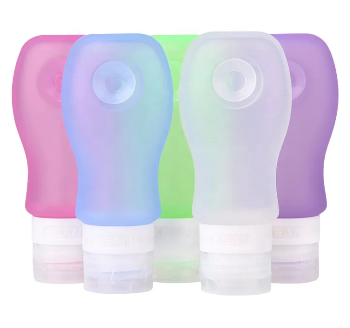 

High Quality Personal Care  Silicone Cosmetic Bottle Travel Set With Sucker, Custom