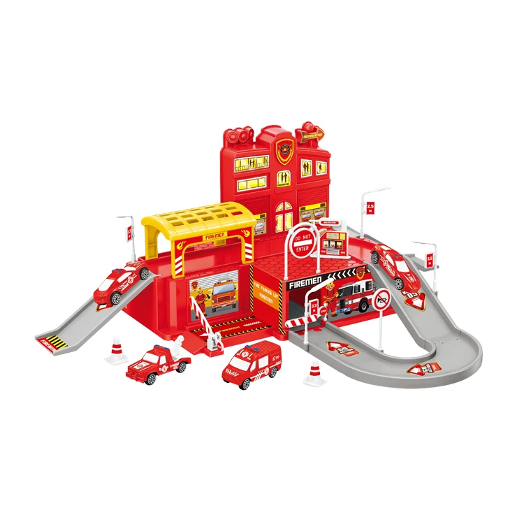 New product DIY car parking system car garage play set fireman parking lots toys